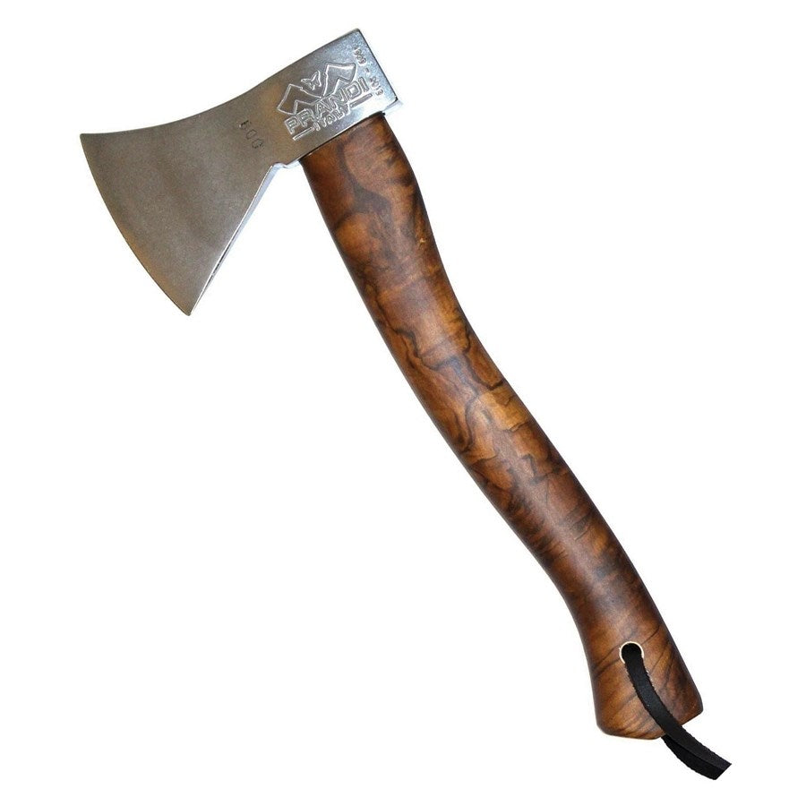 Hacha RADICA Prandi con mango de nogal y hoja de acero carbono C45/1045, longitud 36,2 cm