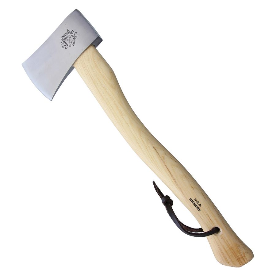 Hacha YANKEE con mango de nogal americano 50 cm y cabeza de acero al carbono pulido, filo 9,5 cm