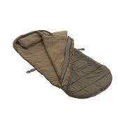 Saco de dormir PREMIUM 4 verde vista frontal con forro polar y relleno de fibras huecas