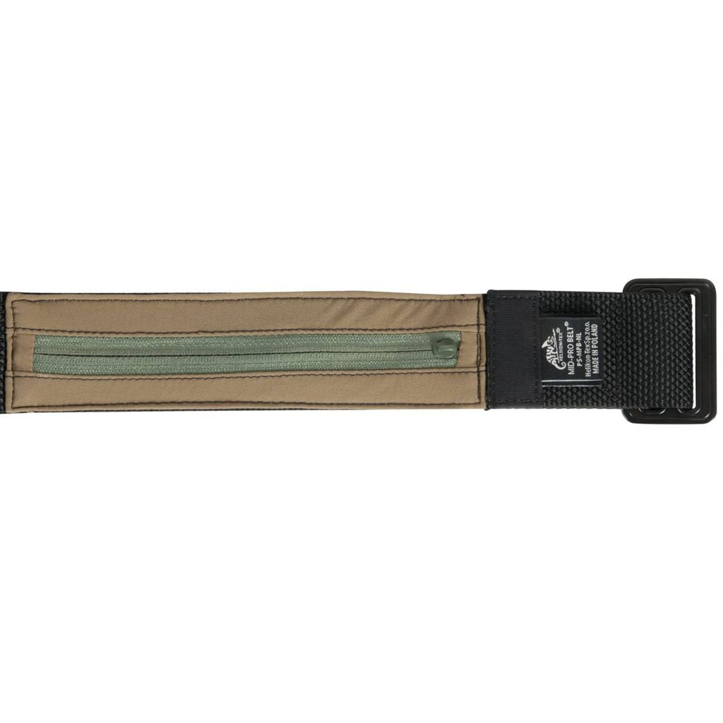 Cinturón táctico MID-PRO negro con bolsillo interior oculto para objetos planos