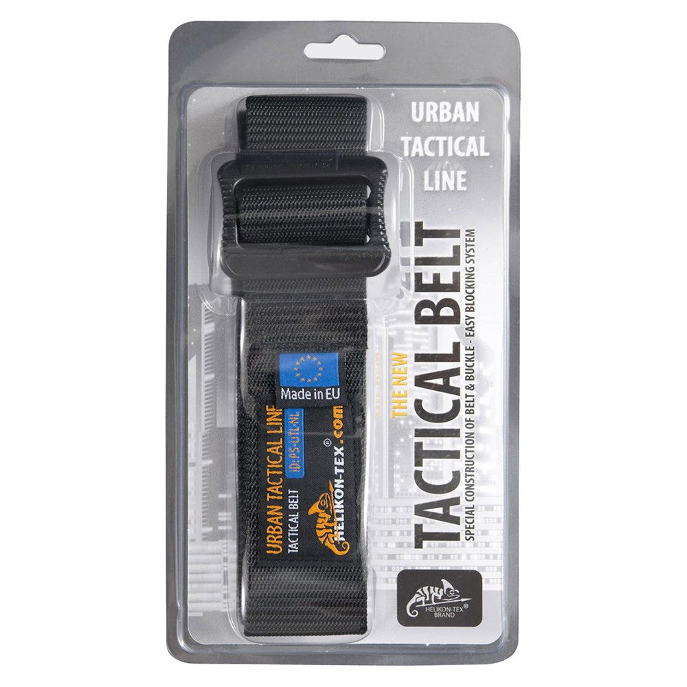 Cinturón Urban Tactical Helikon negro de nylon con hebilla de plástico, ancho 4,5 cm