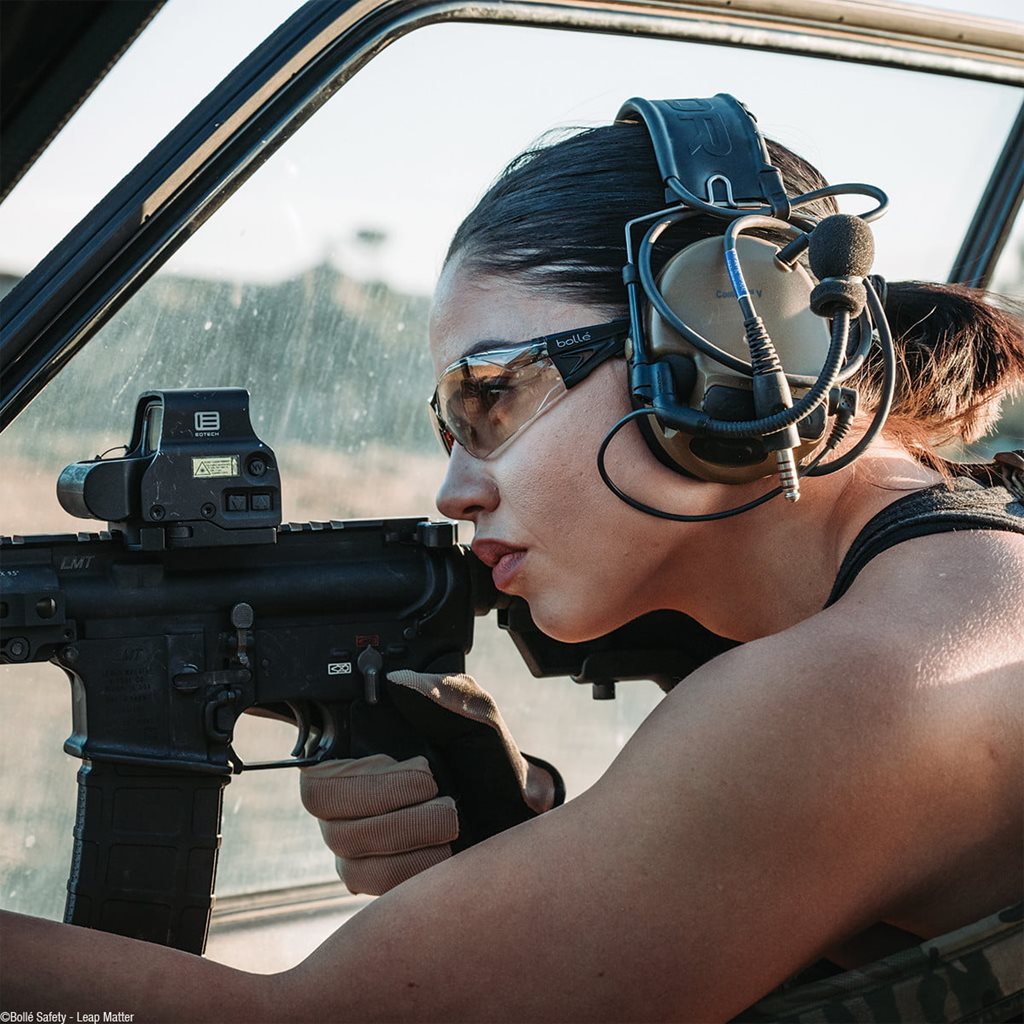Gafas de protección RUSH+ SMALL BSSI con cristales ahumados marrón