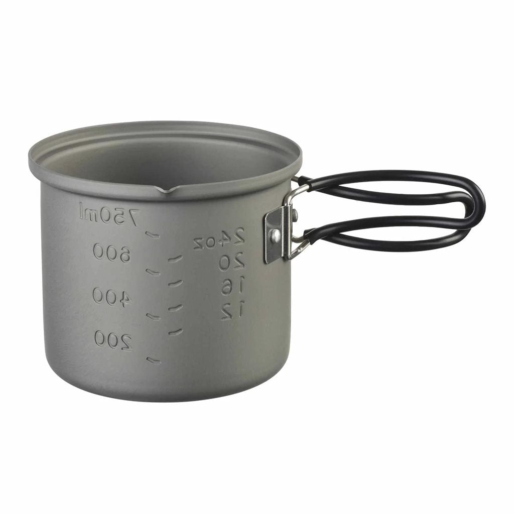 Olla doble aluminio anodizado duro 1 L y 475 ml con asas plegables