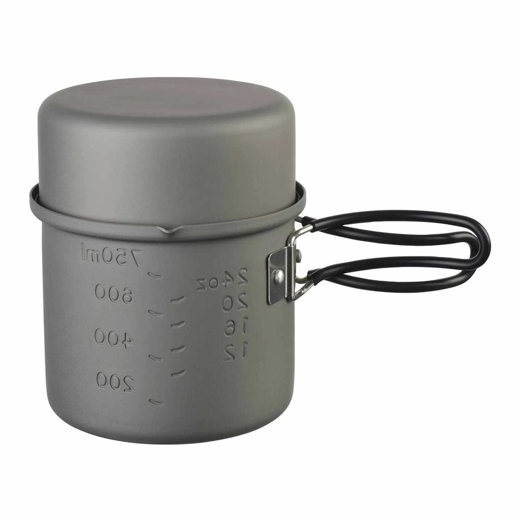 Olla doble aluminio anodizado duro 1 L y 475 ml con asas plegables