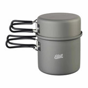 Olla doble aluminio anodizado duro 1 L y 475 ml con asas plegables