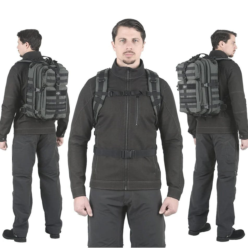 Mochila FALCON III Gris en nylon 1050D con acabado repelente al agua