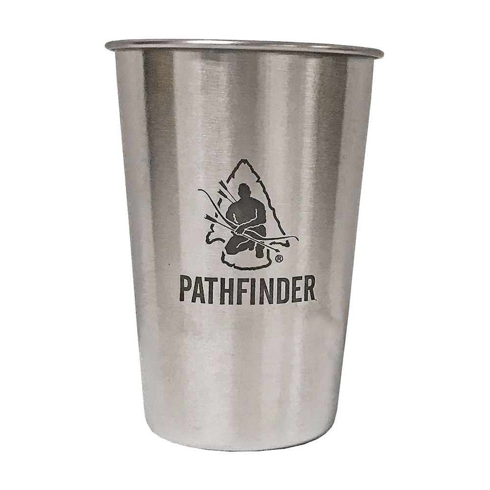 Taza PINT de acero inoxidable 304 PTH018, acabado mate con logo Pathfinder grabado