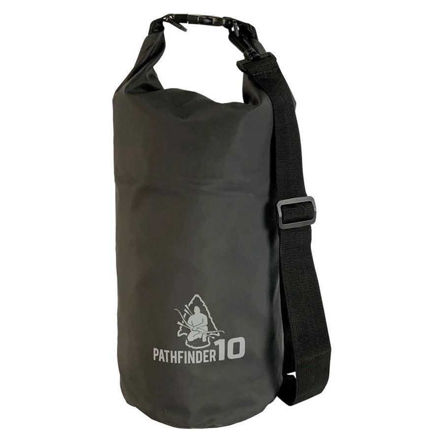Saco impermeable Dry Bag 10 L negro con correa desmontable, material 500D PVC, altura 48 cm