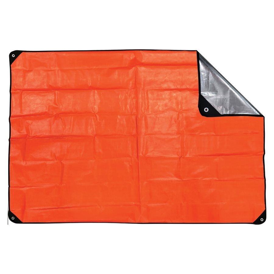 Manta de emergencia PATHFINDER SURVIVAL, nylon y lámina de aluminio reflectante