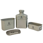 Set de cocina ultraligero PATHFINDER 1100 ml en titanio TA1 con botella, boquilla y cuenco pequeño