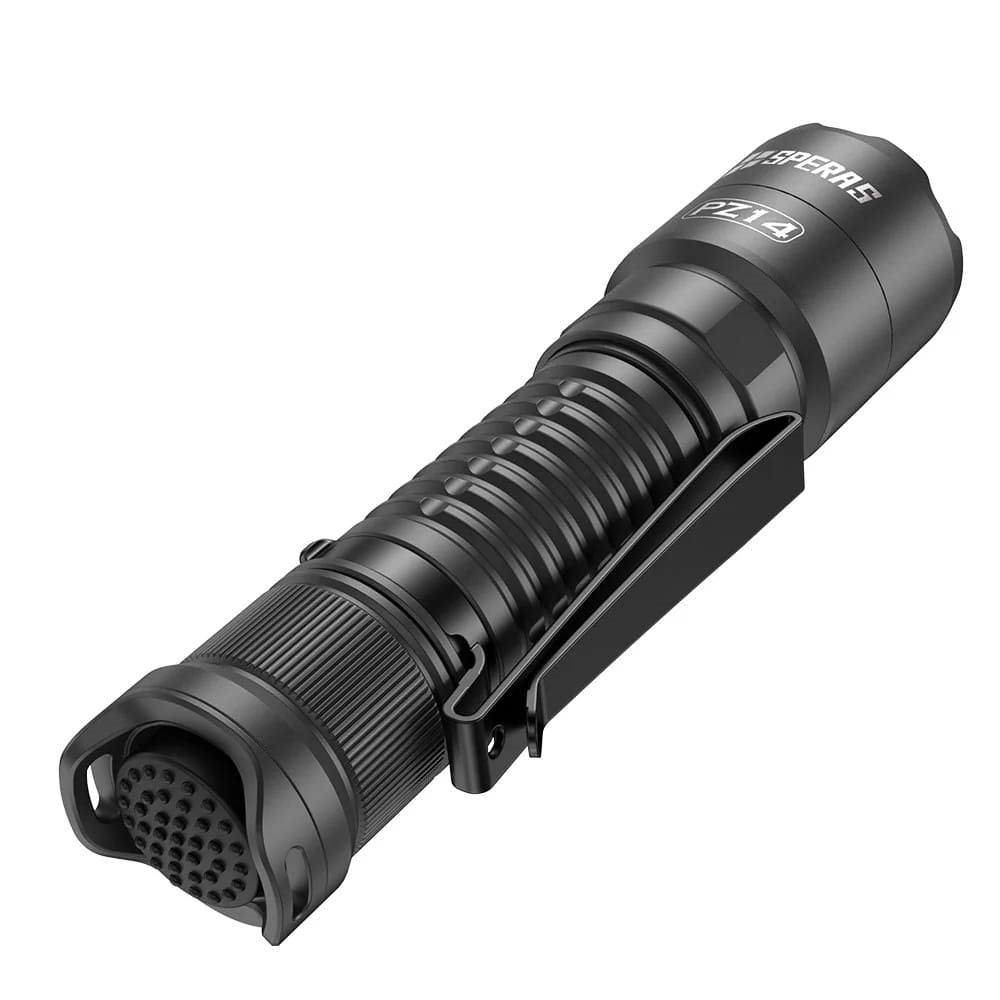 Linterna táctica PZ14 ZOOM negra recargable 1000 lúmenes alcance 440 m resistente IP67