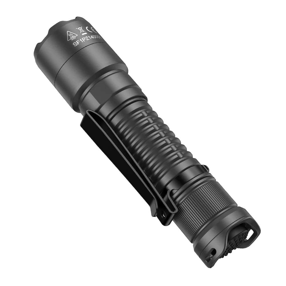 Linterna táctica PZ14 ZOOM negra recargable 1000 lúmenes alcance 440 m resistente IP67