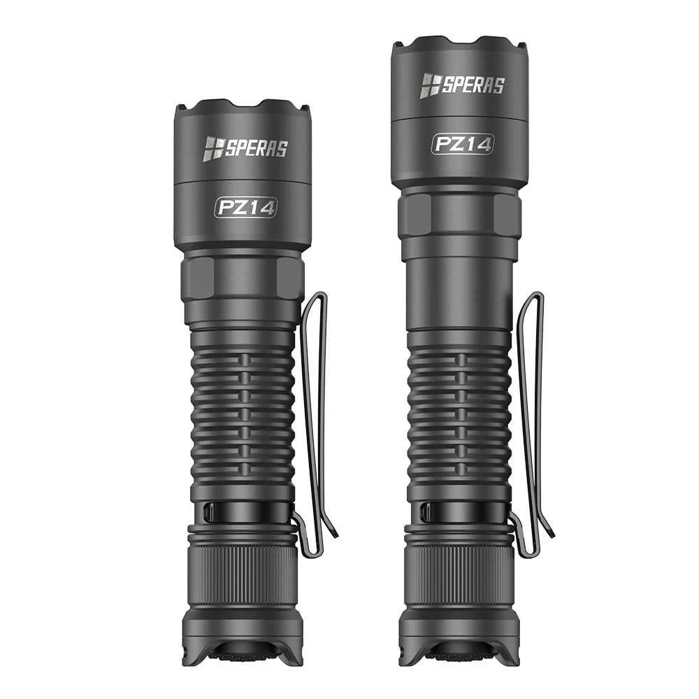 Linterna táctica PZ14 ZOOM negra recargable 1000 lúmenes alcance 440 m resistente IP67