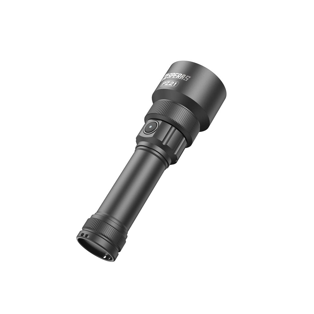 Linterna pz21-sp negra recargable con zoom, 2700 lúmenes y alcance 900 m