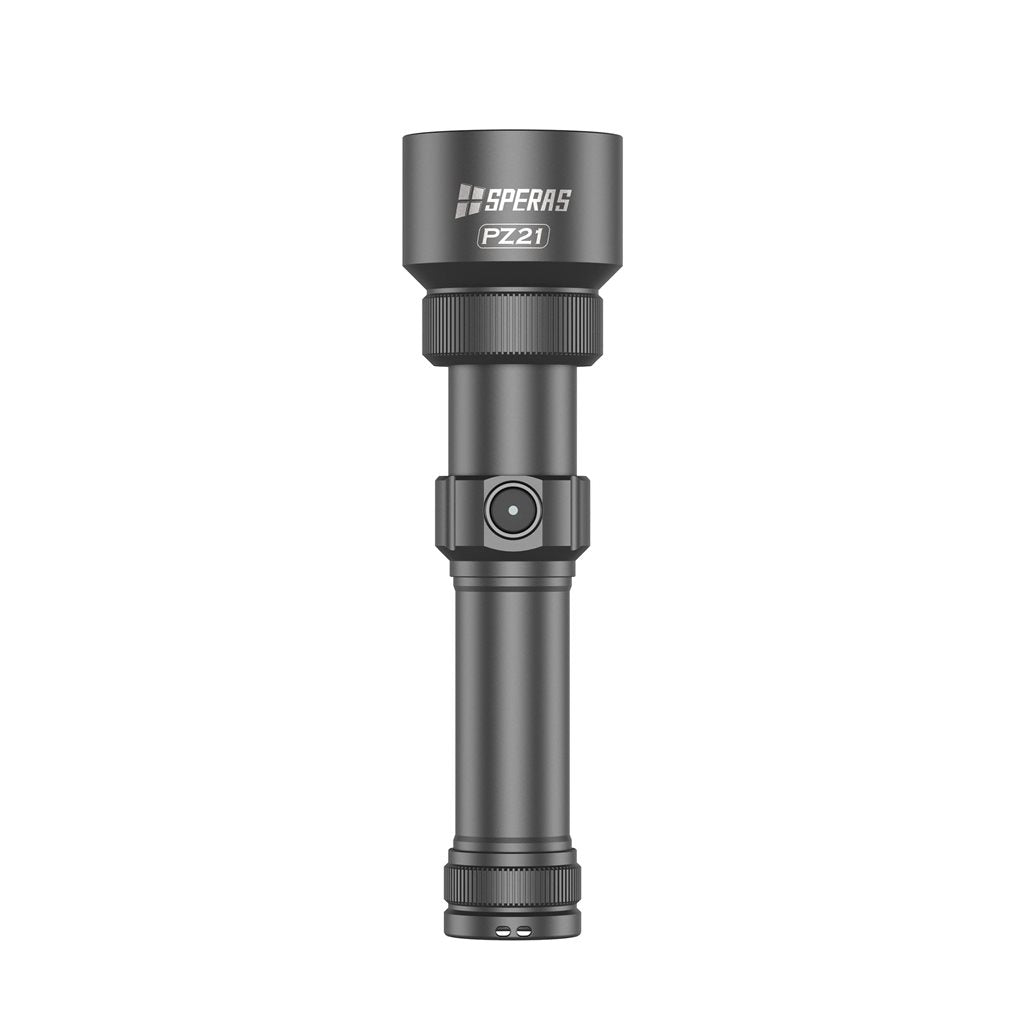Linterna pz21-sp negra recargable con zoom, 2700 lúmenes y alcance 900 m