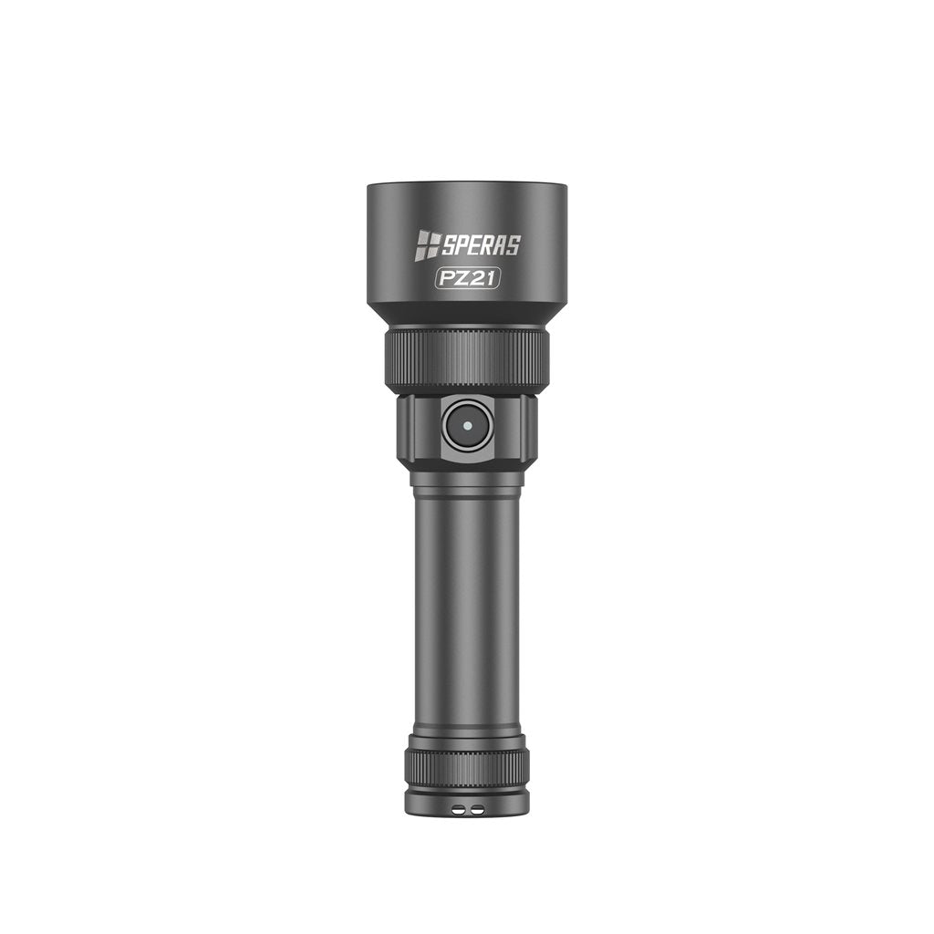 Linterna pz21-sp negra recargable con zoom, 2700 lúmenes y alcance 900 m