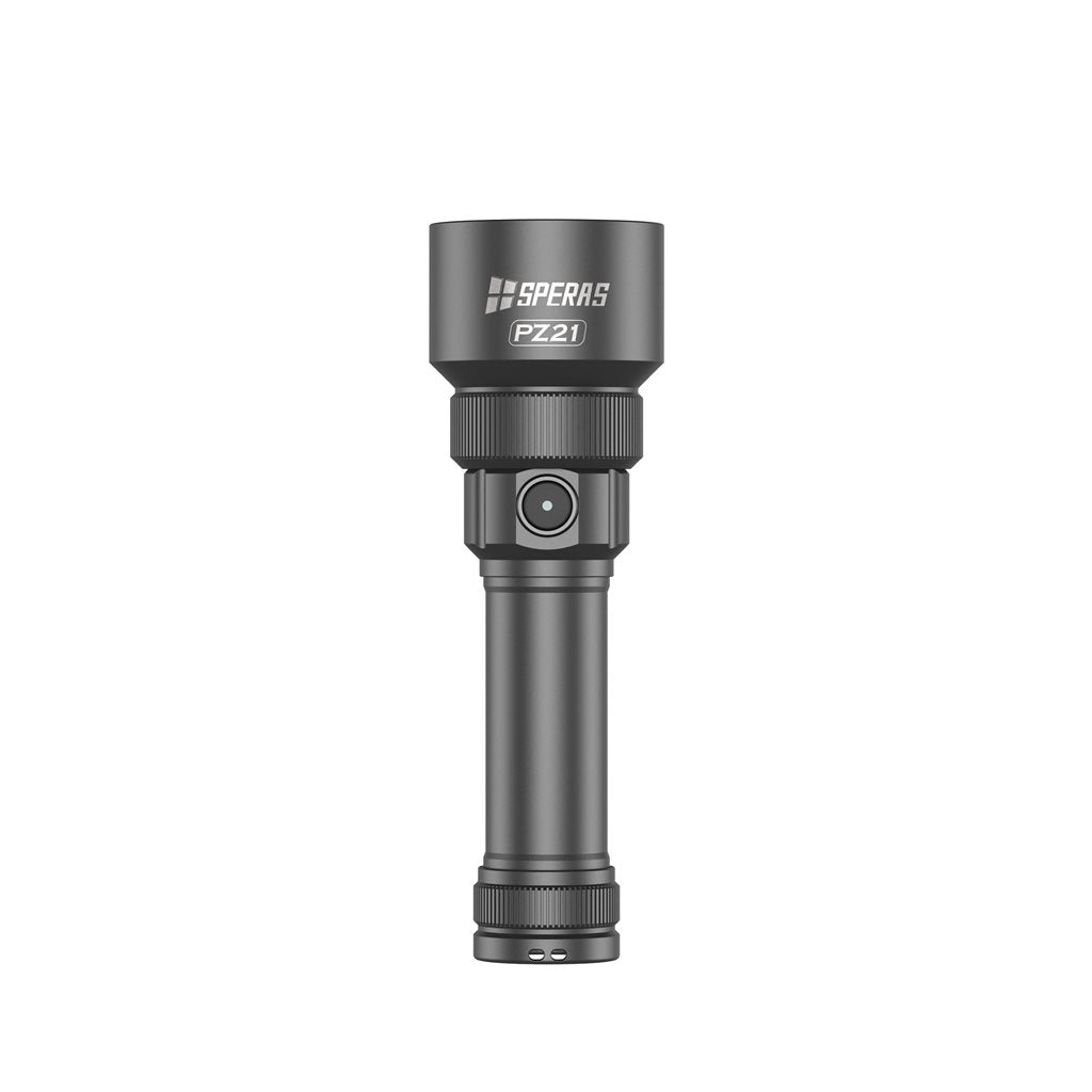 Linterna pz21-sp negra recargable con zoom, 2700 lúmenes y alcance 900 m