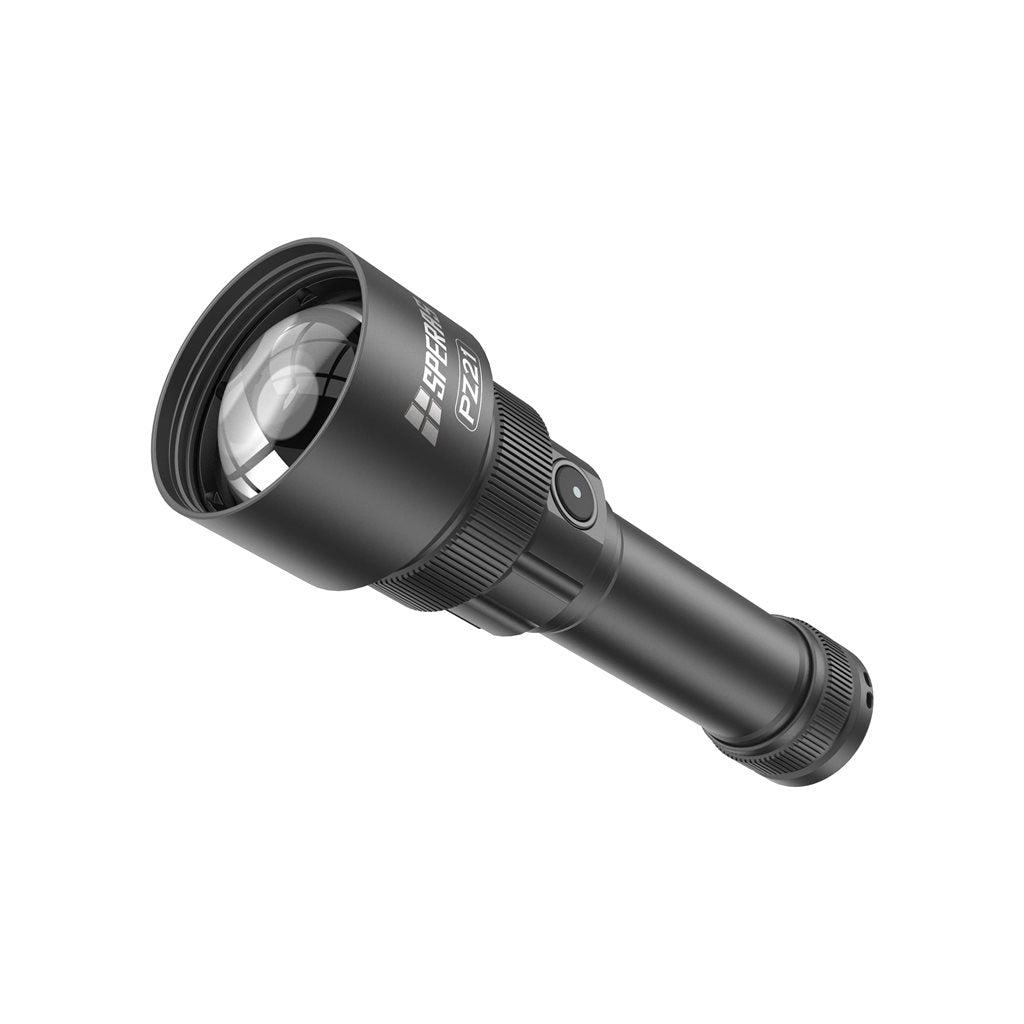 Linterna pz21-sp negra recargable con zoom, 2700 lúmenes y alcance 900 m