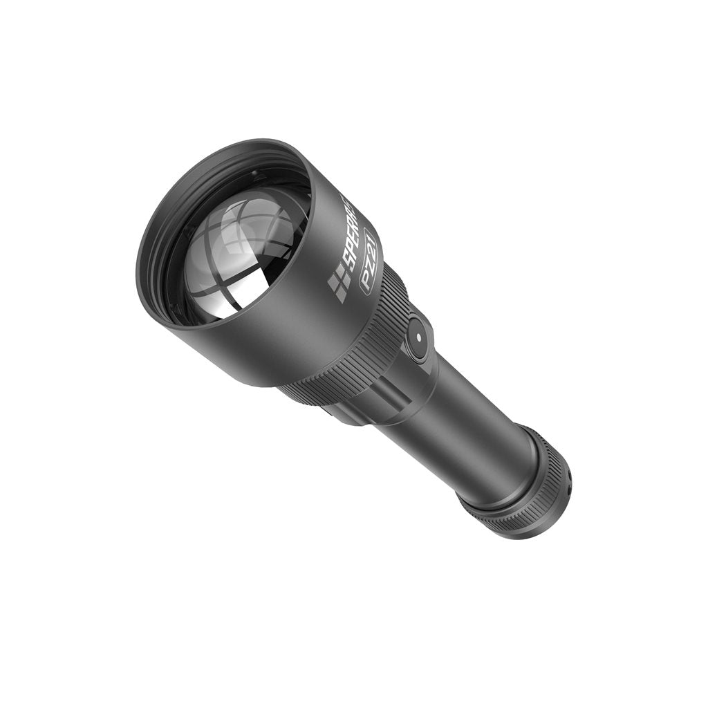 Linterna pz21-sp negra recargable con zoom, 2700 lúmenes y alcance 900 m