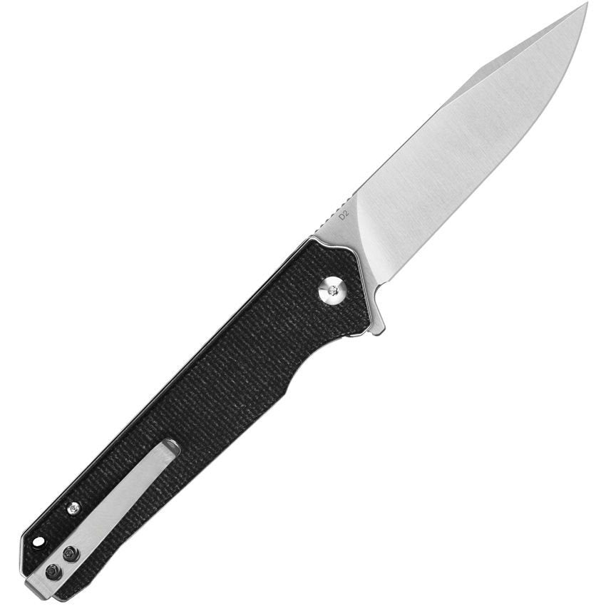 Navaja plegable MAMBA V2 negra con hoja lisa en acero D2