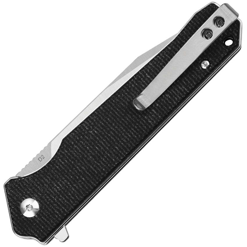 Navaja plegable MAMBA V2 negra con hoja lisa en acero D2
