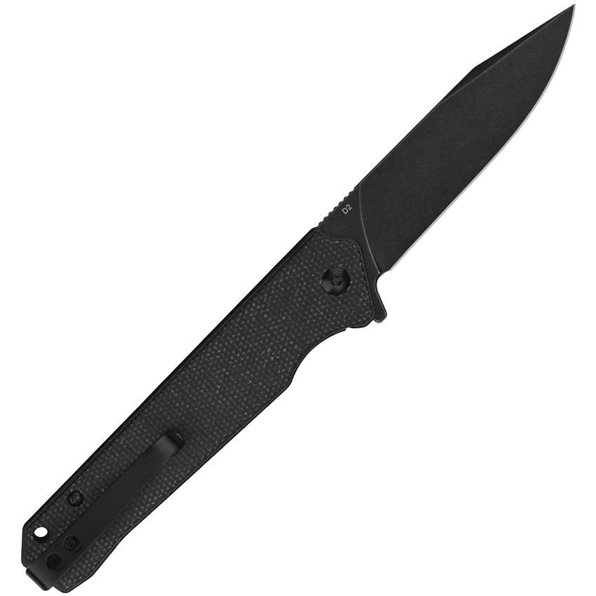 Navaja plegable MAMBA V2 negra con hoja lisa de acero D2
