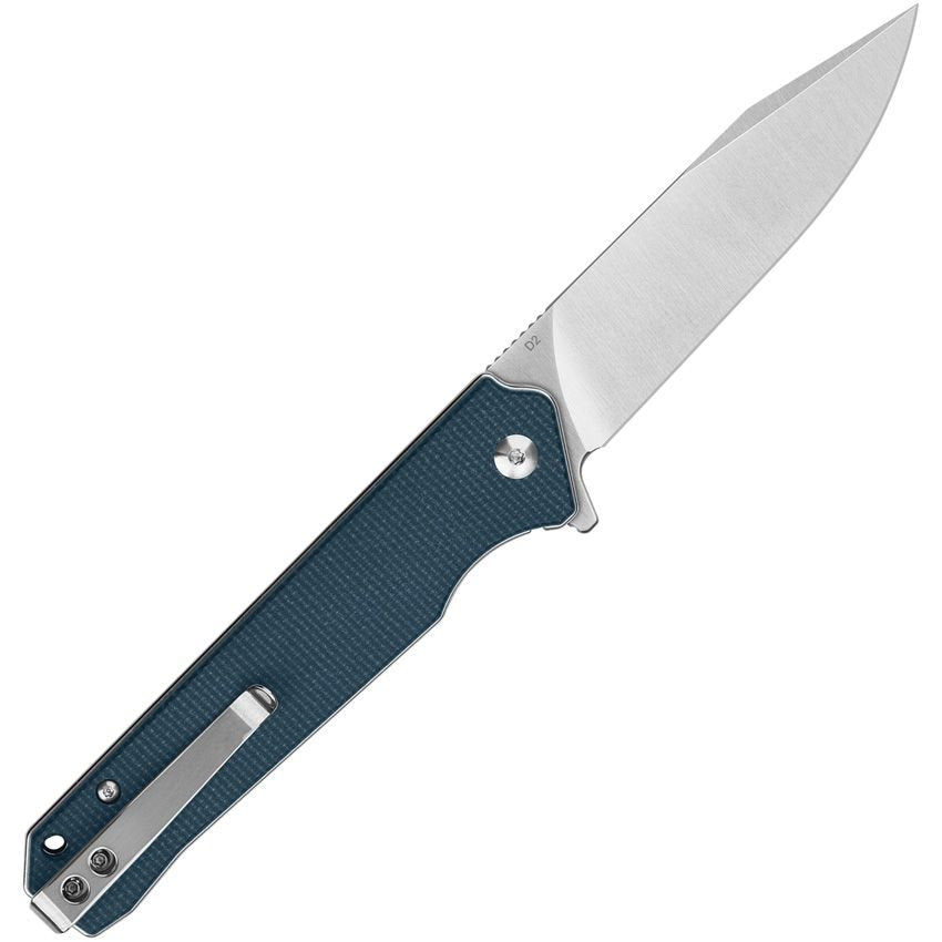 Navaja plegable MAMBA V2 azul con hoja lisa en acero D2