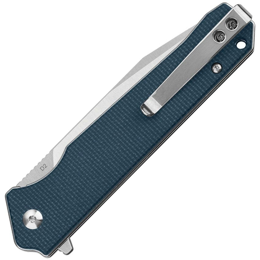 Navaja plegable MAMBA V2 azul con hoja lisa en acero D2