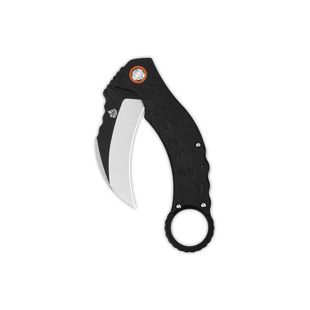 Navaja karambit plegable con hoja curva de acero D2 y mango G10