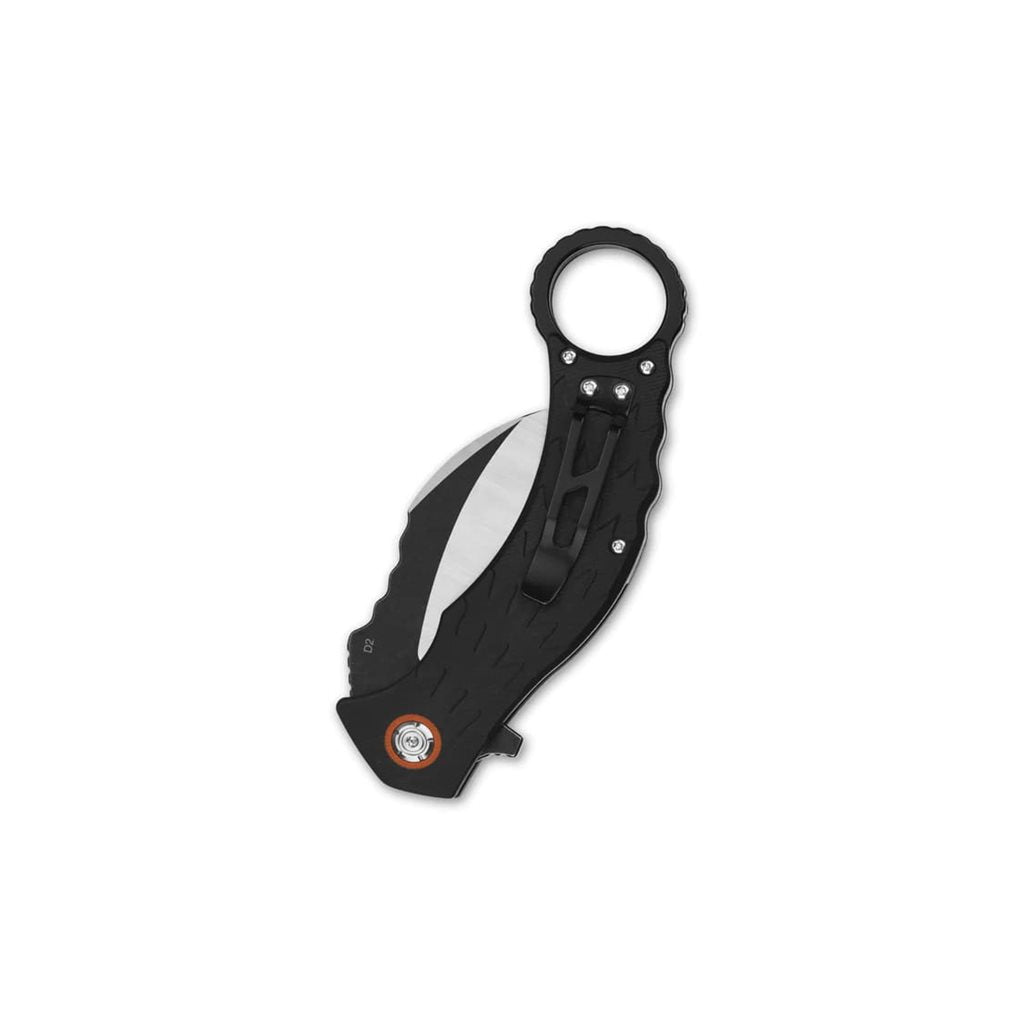 Navaja karambit plegable con hoja curva de acero D2 y mango G10