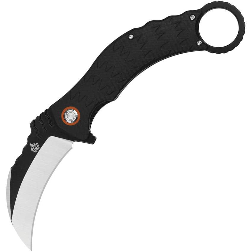 Navaja karambit plegable con hoja curva de acero D2 y mango G10
