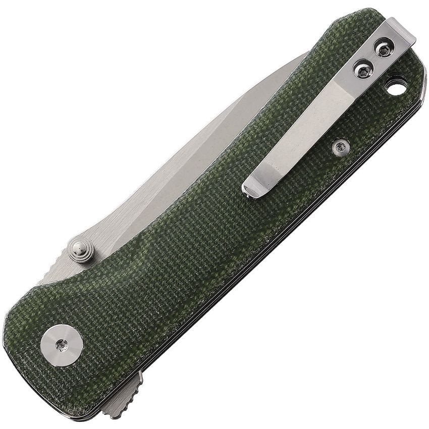 Navaja HAWK plegable verde con hoja lisa de acero Sandvik 14C28N