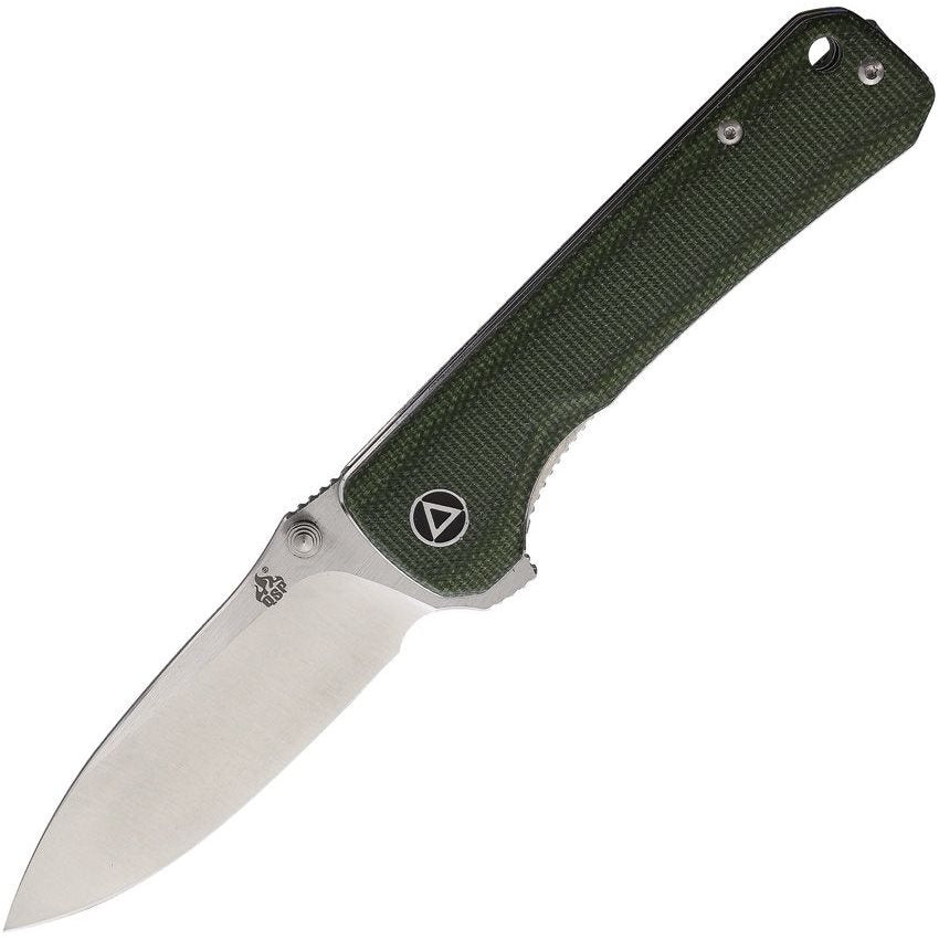 Navaja HAWK plegable verde con hoja lisa de acero Sandvik 14C28N