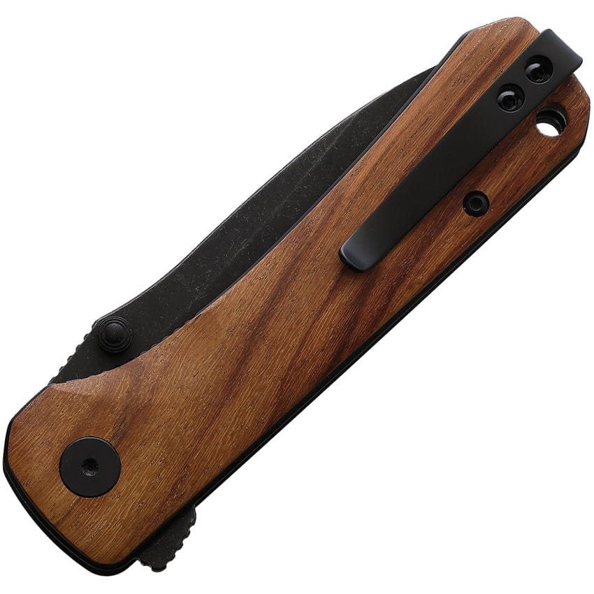 Navaja HAWK con hoja lisa en acero Sandvik 14C28N y mango de madera, 18,7 cm