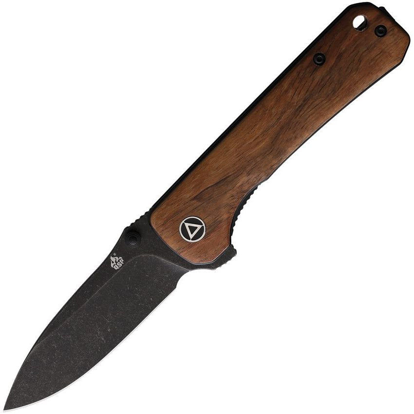 Navaja HAWK con hoja lisa en acero Sandvik 14C28N y mango de madera, 18,7 cm