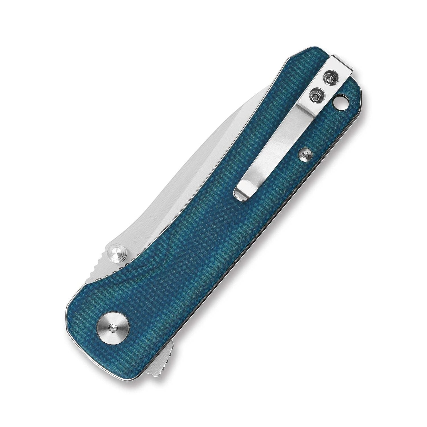 Navaja plegable HAWK azul con hoja lisa de acero Sandvik 14C28N