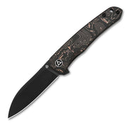 Navaja plegable OTTER negra con hoja lisa S35VN y mango Copper Foil/CF