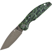 Navaja plegable Turtle Punk tanto verde/negra con empuñadura de diseño original