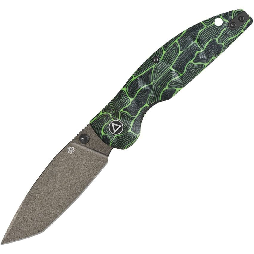 Navaja plegable Turtle Punk tanto verde/negra con empuñadura de diseño original