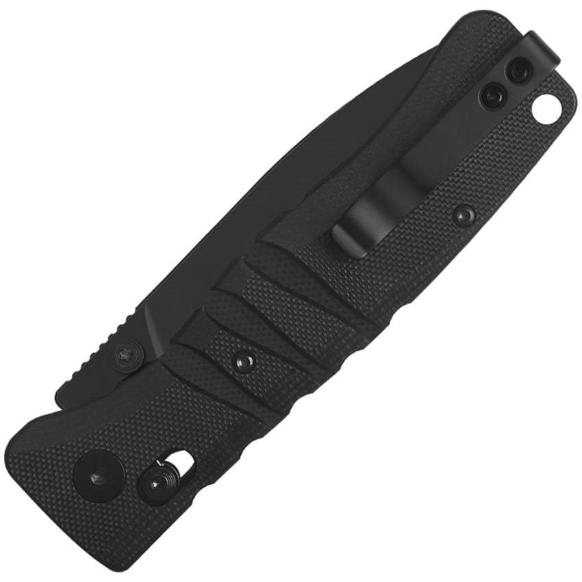 Navaja plegable RIPLEY GLYDE con hoja Drop point de acero Sandvik 14C28N y acabado negro que reduce reflejos