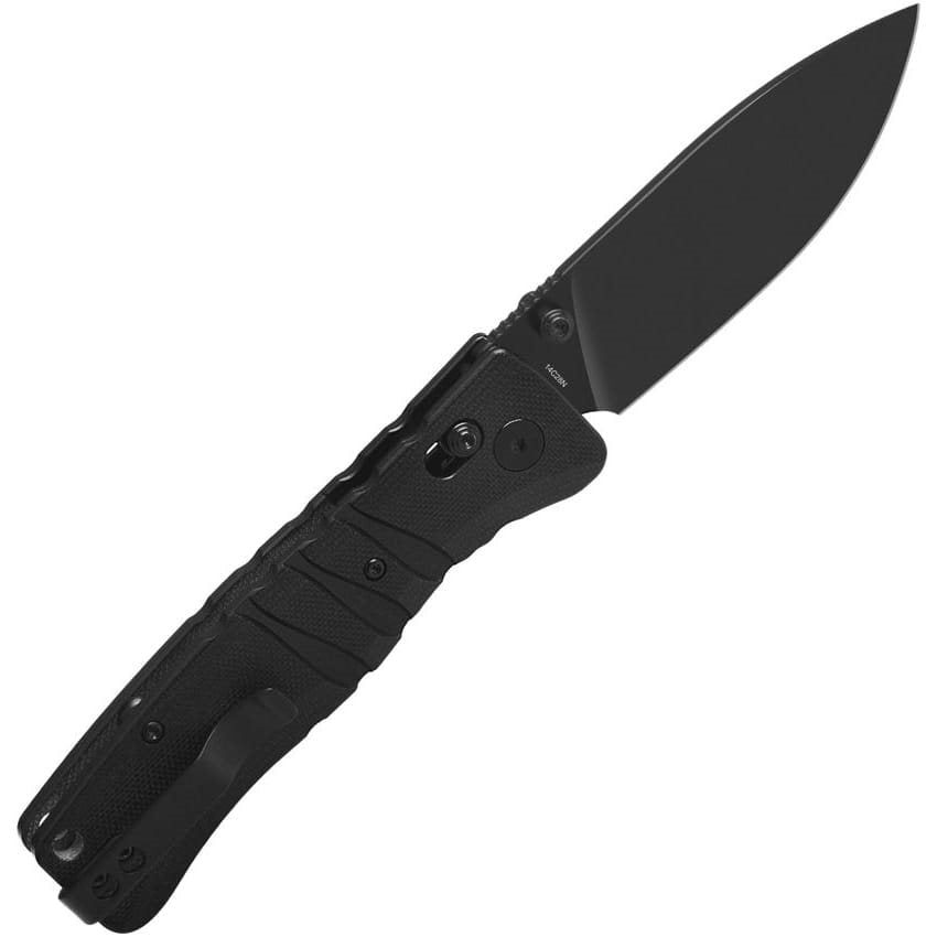 Navaja plegable RIPLEY GLYDE con hoja Drop point de acero Sandvik 14C28N y acabado negro que reduce reflejos