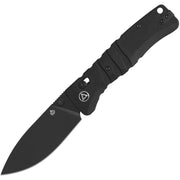 Navaja plegable RIPLEY GLYDE con filo liso y acabado negro; hoja Drop point de acero Sandvik 14C28N