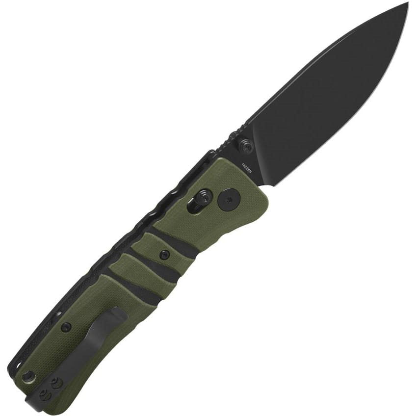 Navaja plegable RIPLEY GLYDE con hoja Drop point de acero Sandvik 14C28N y acabado negro que reduce reflejos