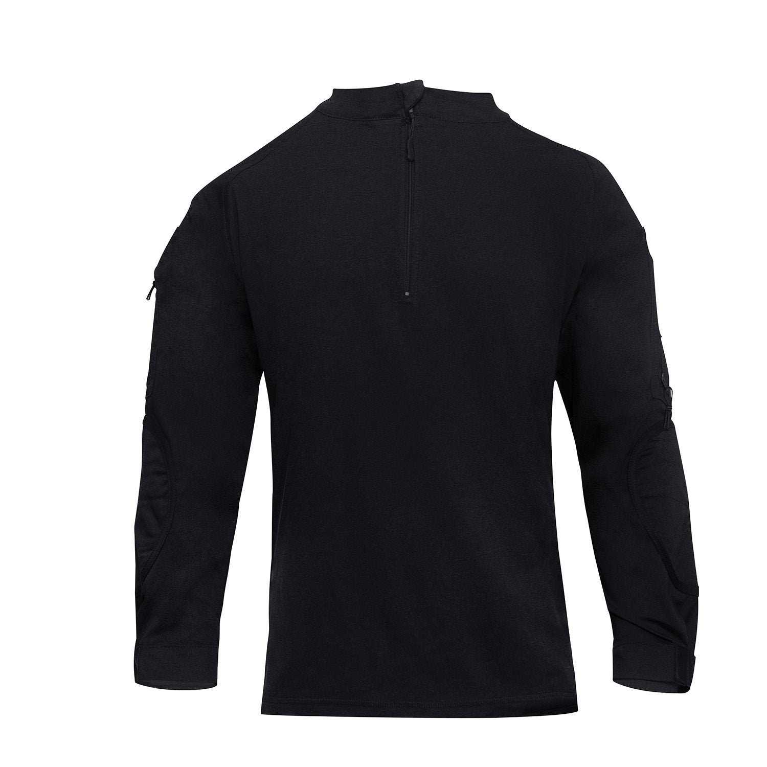 Camisa táctica Rothco Airsoft Combat negra con cremallera, manga larga y refuerzos en codos