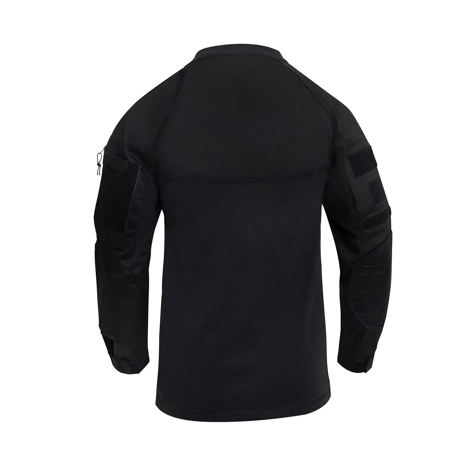 Camisa táctica Rothco Airsoft Combat negra con cremallera, manga larga y refuerzos en codos