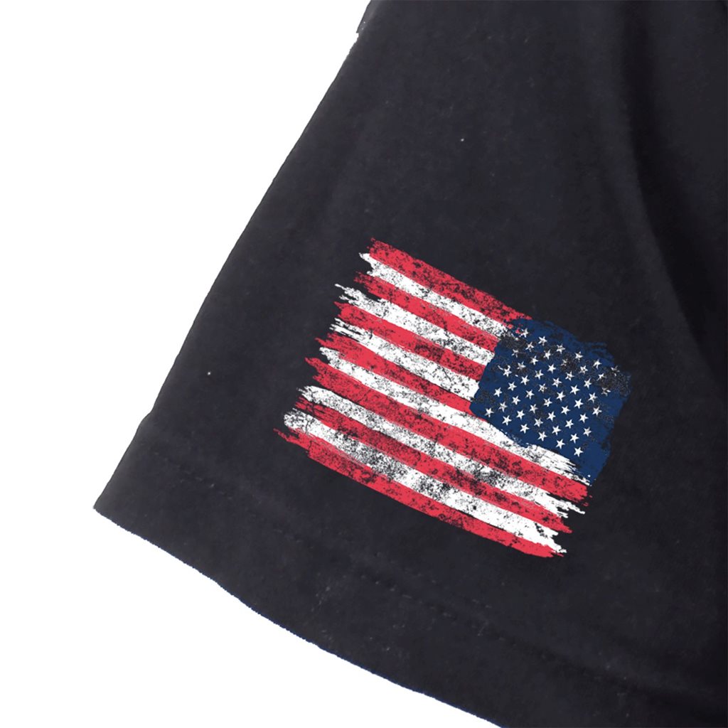 Camiseta negra con calavera barbuda estilo USA