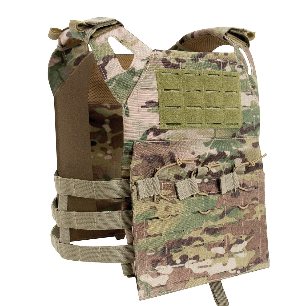 Chaleco táctico ligero LASER CUT MOLLE para cargadores y placas balísticas (ID 1526)