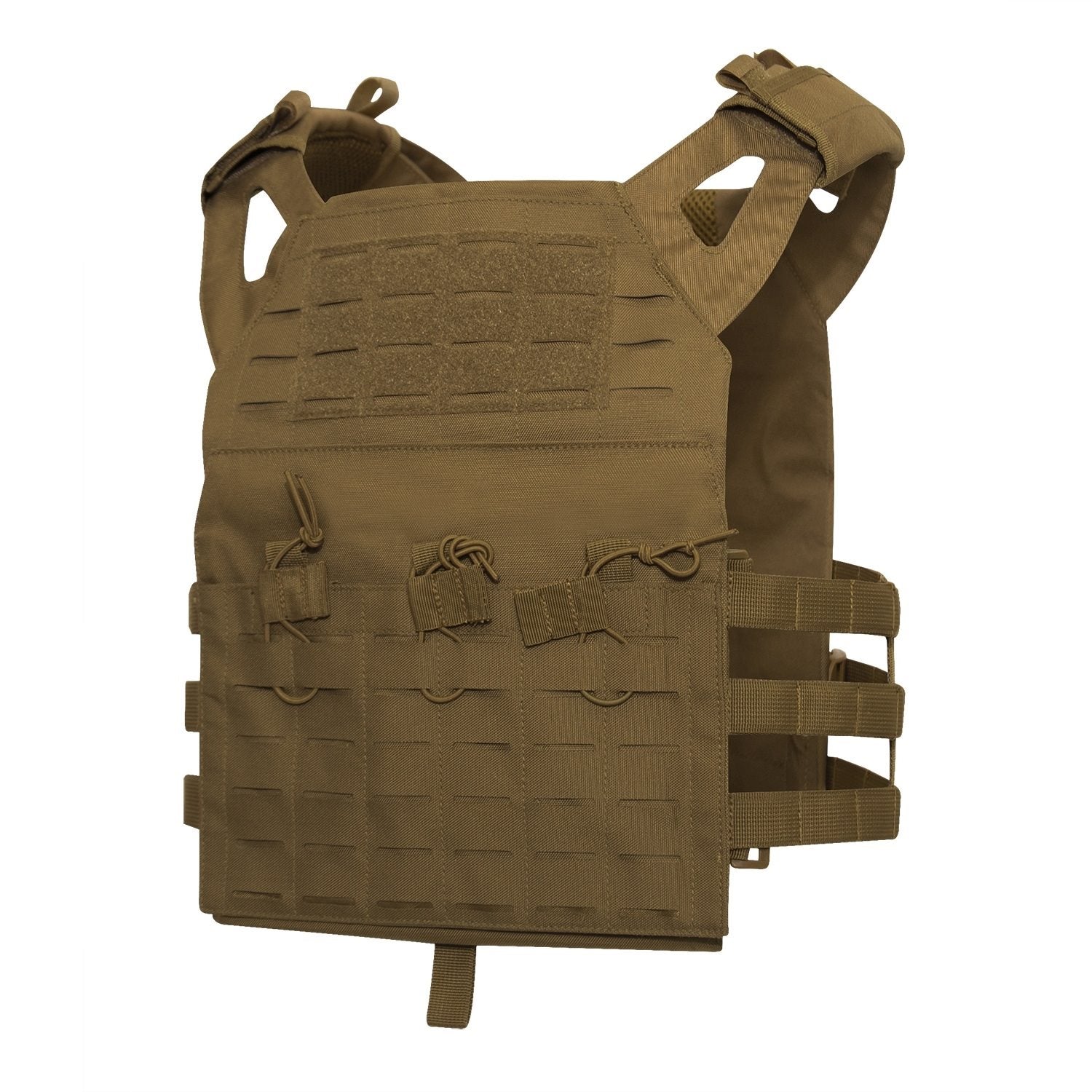 Chaleco portaplacas Laser Cut MOLLE ligero mostrando sistema MOLLE y diseño ventilado