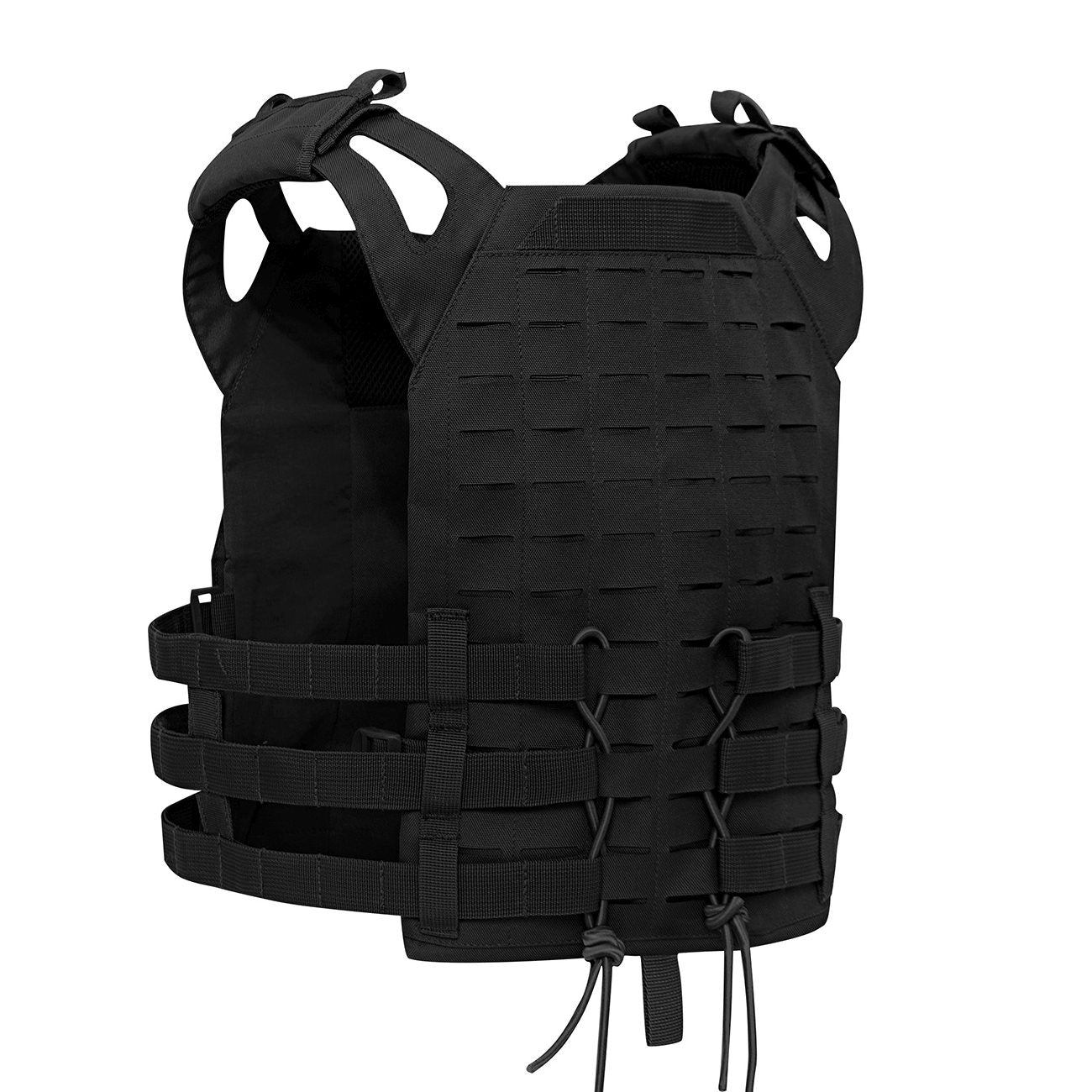 Chaleco portaplacas Laser Cut MOLLE ligero mostrando sistema MOLLE y diseño ventilado