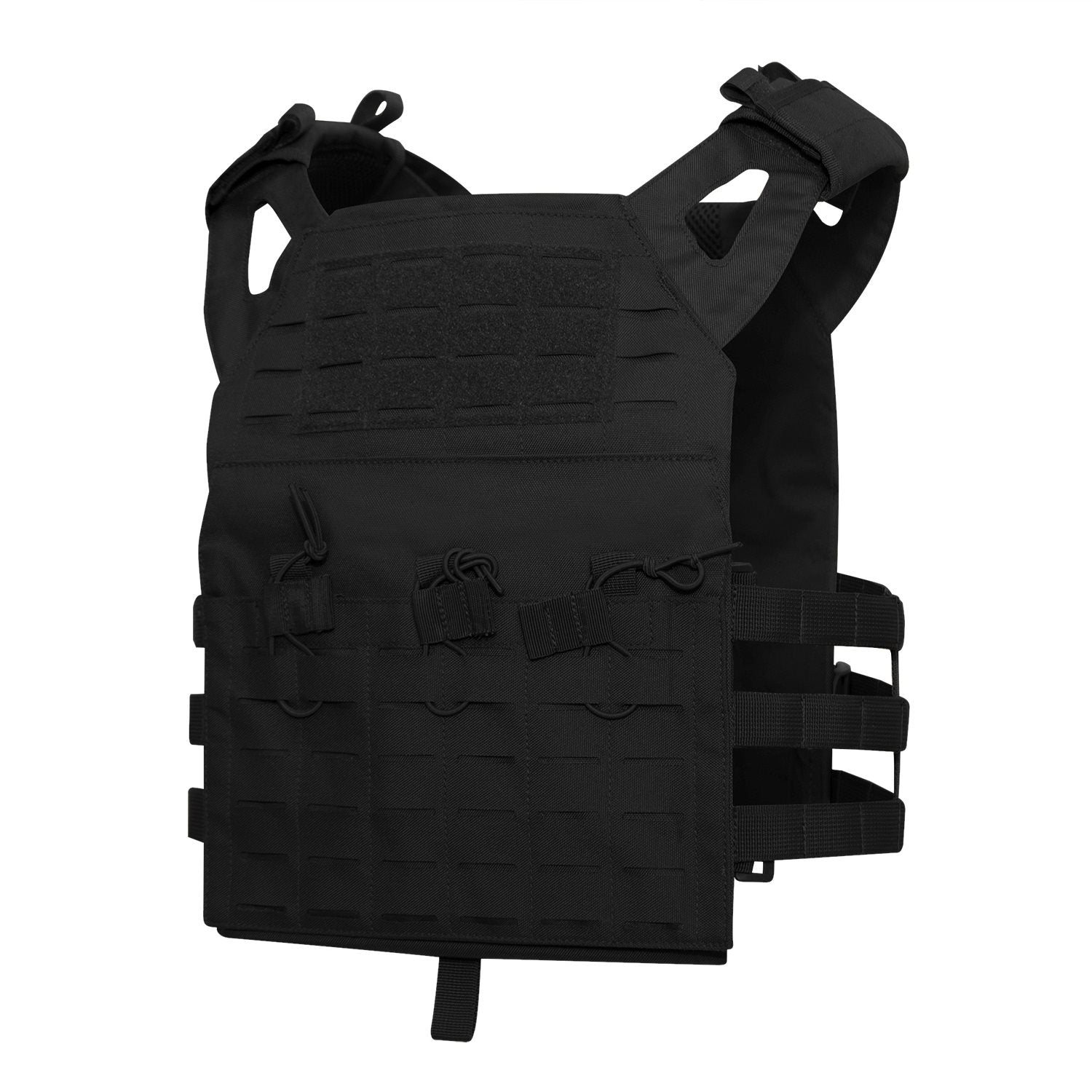 Chaleco portaplacas Laser Cut MOLLE ligero mostrando sistema MOLLE y diseño ventilado
